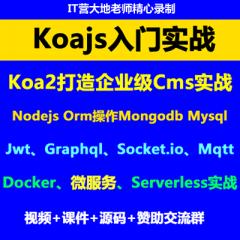 Koa2教程_Koajs企業(yè)級Cms入門實戰(zhàn)、微服務、K8s云原生、Serverless入門實戰(zhàn)視頻教程（大地）